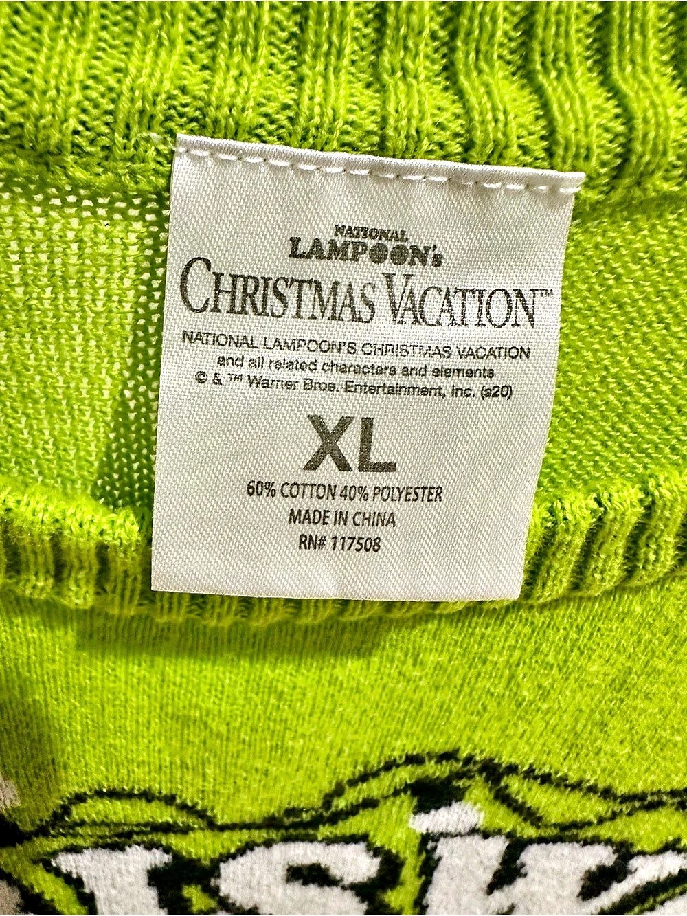 National Lampoon Christmas Vacation Christmas Sweater Green size Junior XL Like - Picture 5 of 6